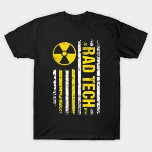 Patriotic Radiology, tachonologist's radiologic Xray tech, with the flag of USA T-Shirt